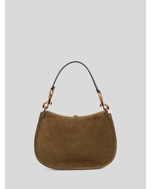 Etro Brown Medium Suede Pony Bag