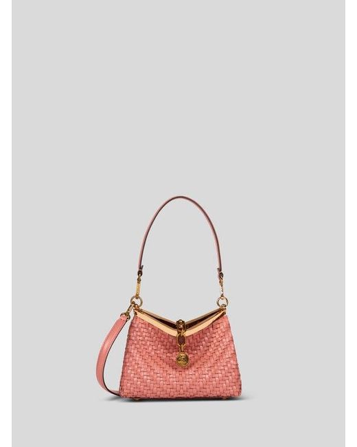 Etro Red Small Woven Vela Bag