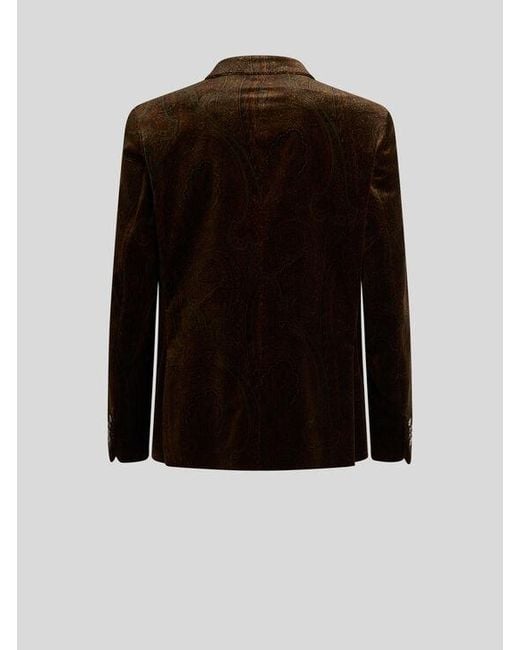 Etro Black Single-Breasted Jacket for men