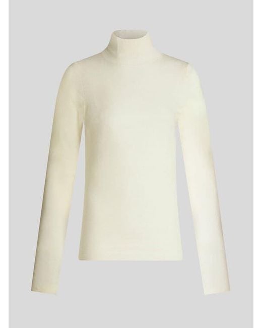 Etro White Wool Turtleneck Sweater