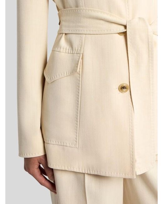 Etro Natural Field Jacket With Belt