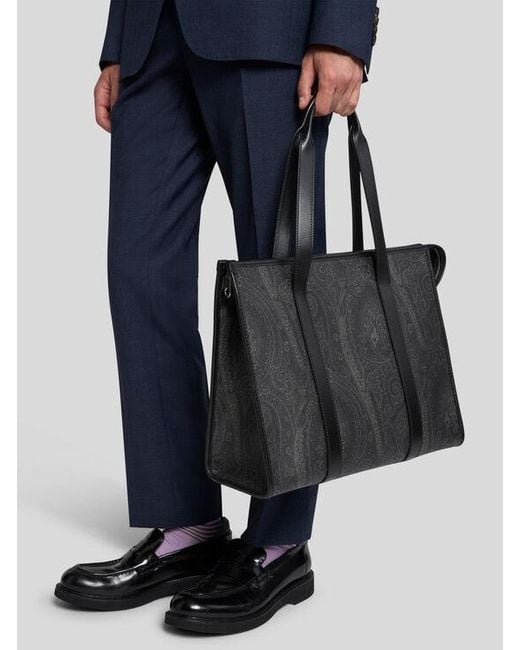 Etro Black Arnica Tote Bag for men