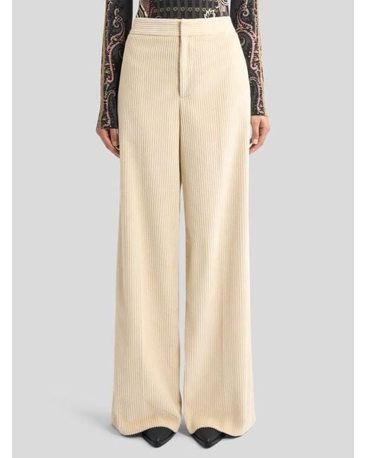 Etro Natural Wide-Leg Trousers