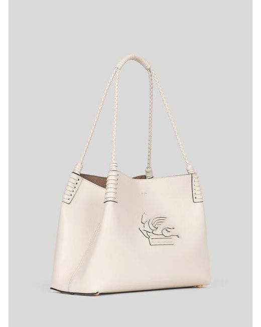 Etro White Medium Libra Tote Bag
