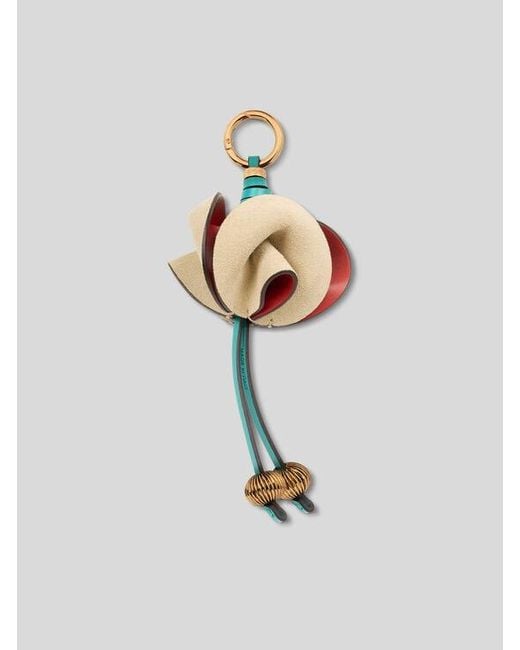 Etro White Suede Flower Charm