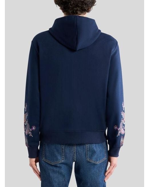 Etro Blue Hooded Sweatshirt for men