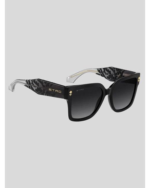 Etro Black Colour Stripes Sunglasses