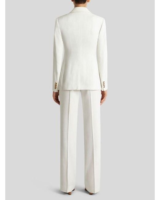 Etro White Slub Fabric Jacket