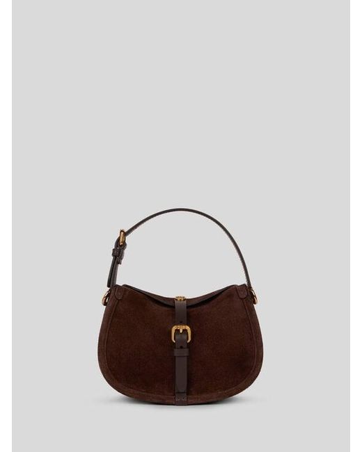 Etro Brown Small Suede Pony Bag