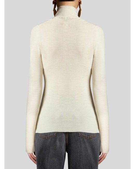 Etro White Wool Turtleneck Sweater