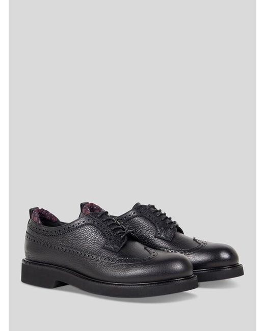 Etro Black Leather Derbies for men