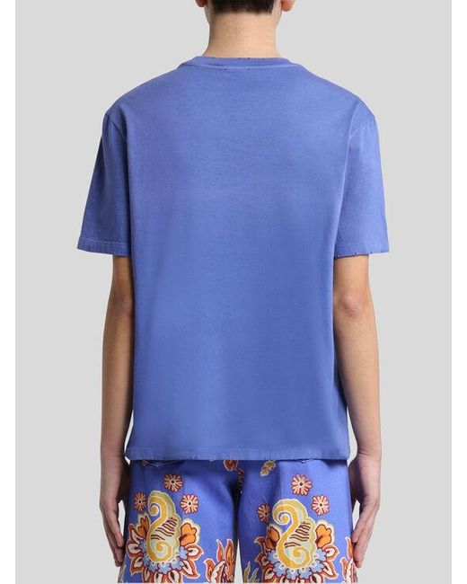 T-Shirt Imprimé X Agostino Iacurci, Femme, Taille Etro en coloris Blue