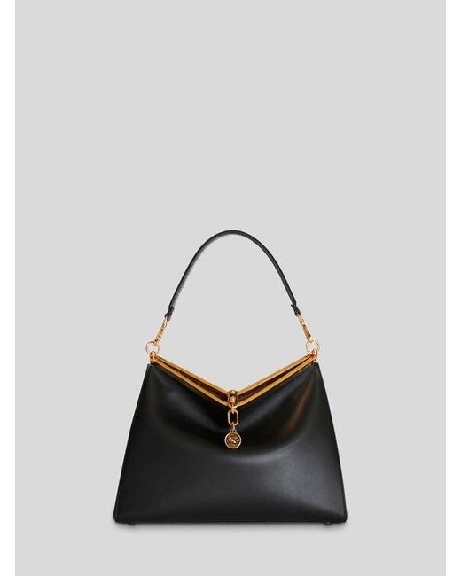 Etro Black Large Leather Vela Bag