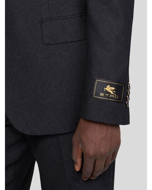 Etro Blue Single-Breasted Jacket for men