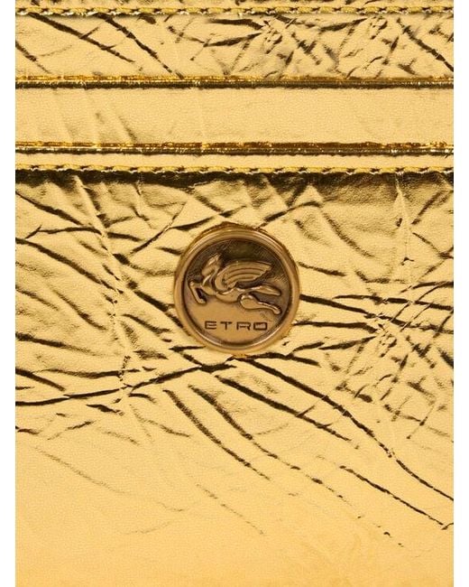 Etro Metallic Laminated Leather Card Holder