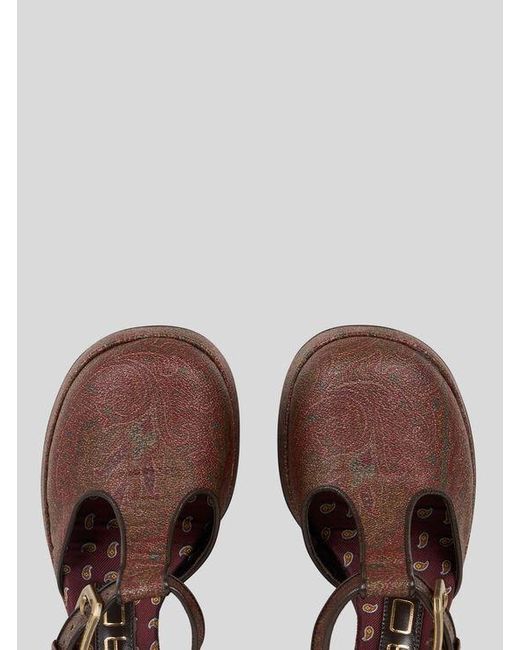 Sandales Style Babies À Motif Paisley, Femme, Taille Etro en coloris Brown