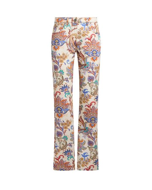 Etro Natural Regular-Fit Jeans With Print