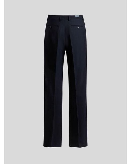 Etro Blue Wool Trousers for men