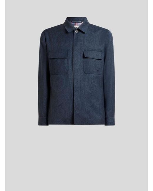 Etro Blue Shacket for men