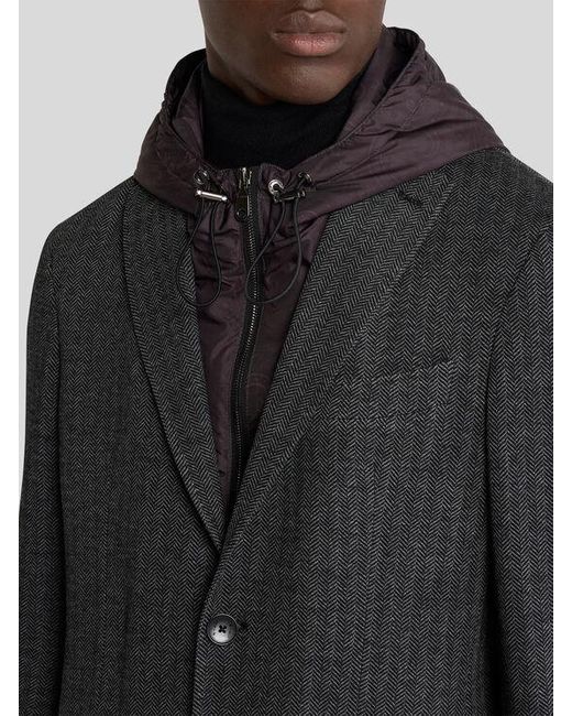 Etro Black Blazer With Removable Bib for men