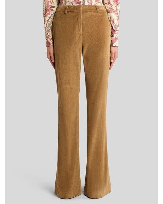 Etro Natural Corduroy Velvet Trousers