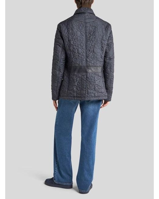 Etro Blue Quilted Jacket With Pockets for men