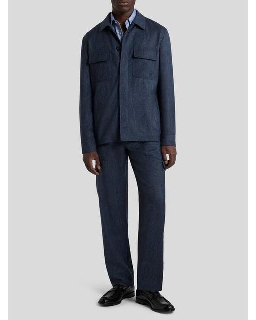Etro Blue Shacket for men