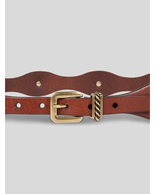 Etro Brown Leather Belt With Jewel Studs