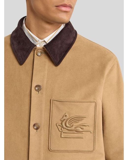 Etro Natural Cotton Jacket With Pegaso for men