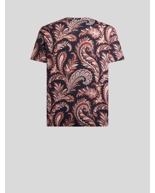 Etro Pink Floral Paisley T-Shirt for men