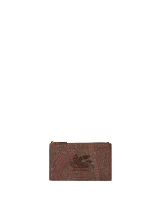 Etro Brown Small Arnica Pouch With Pegaso Detail for men