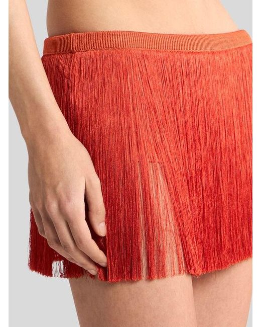 Etro Orange Mini Skirt With Fringing