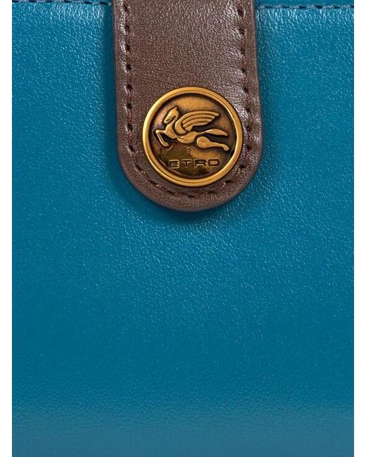Etro Blue Small Leather Wallet