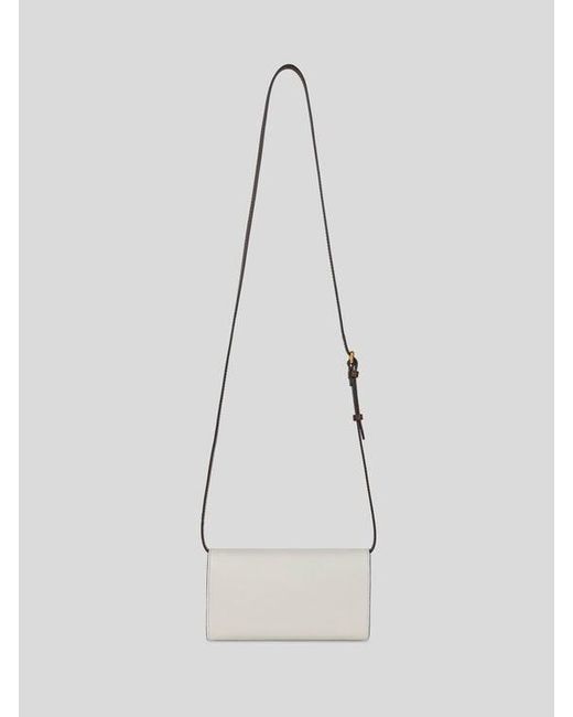 Etro White Two-Tone Leather Pony Wallet With Shoulder Strap