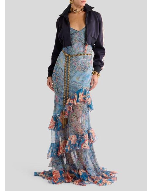 Etro Blue Long Dress