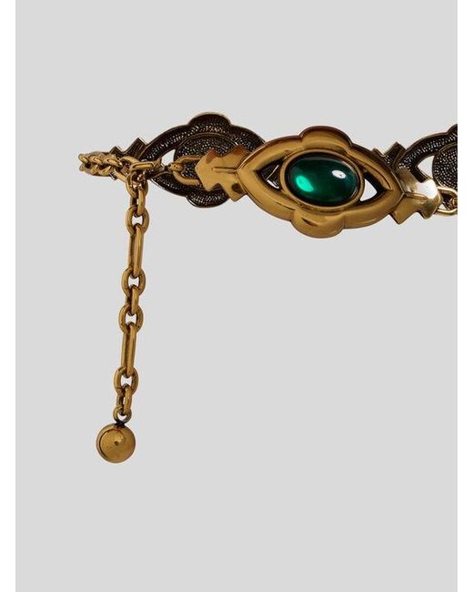 Etro Metallic Metal Belt With Cabochon Stones