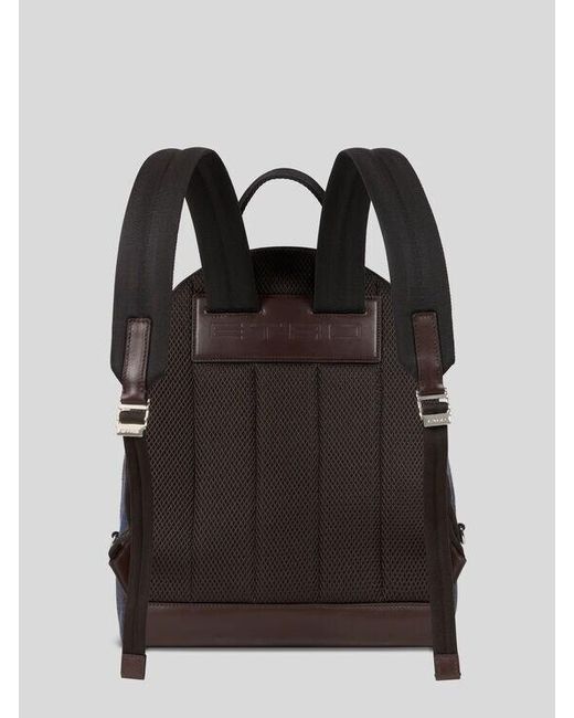 Etro Blue Essential Jacquard Backpack for men