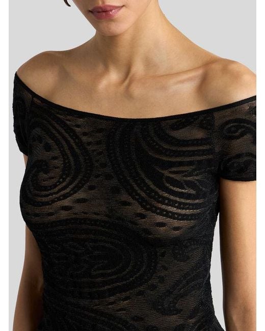 Etro Black Paisley Jacquard Sweater
