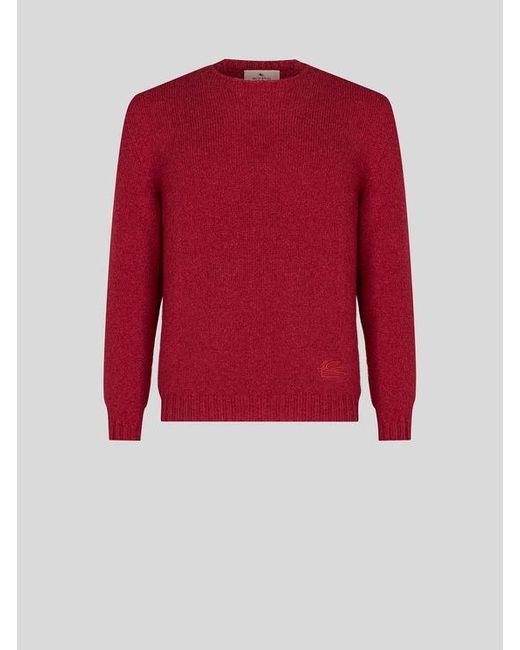 Etro Red Cashmere Jumper for men