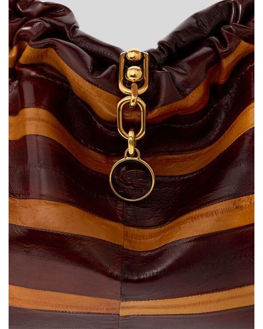 Etro Brown Medium Vela Blossom Bag