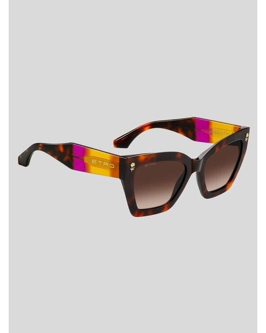 Etro Brown Colour Stripes Sunglasses