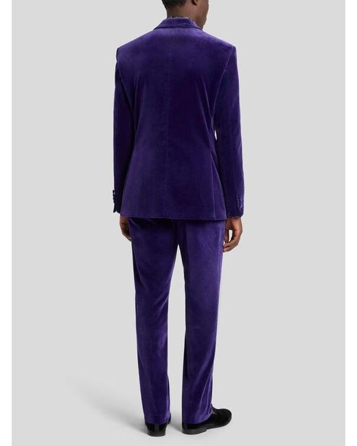 Etro Purple Single-Breasted Blazer With Contrasting Lining for men
