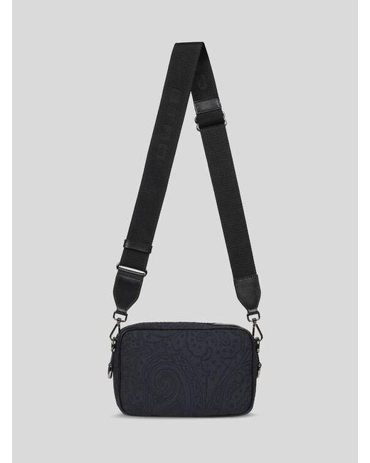 Etro White Small Nylon Jacquard Camera Case for men