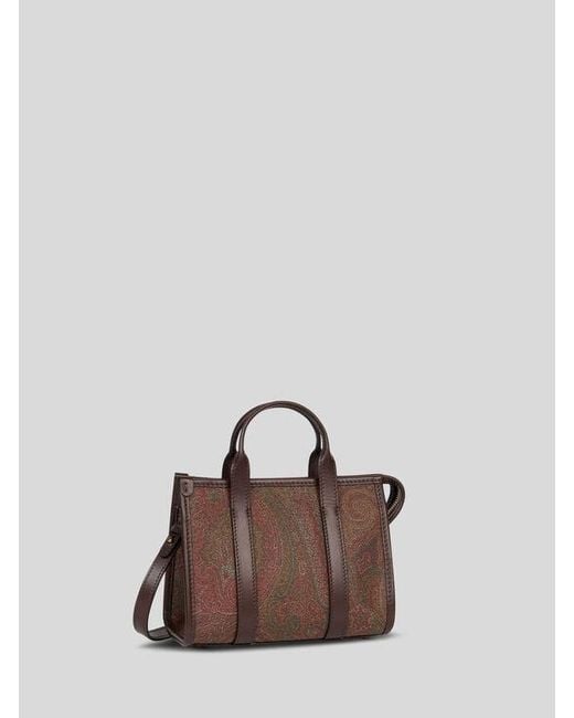 Etro Brown Mini Arnica Top-Handle Bag