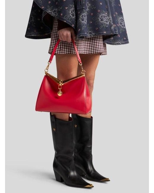 Etro Red Medium Vela Bag