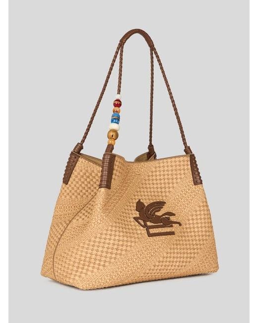 Cabas Libra En Raphia Grand Modèle, Femme Etro en coloris Natural