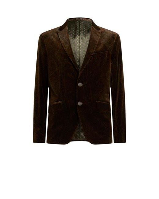 Etro Black Single-Breasted Jacket for men