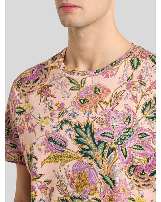 Etro T-Shirt Aus Baumwolle Mit Print, Herren, Größe in White für Herren
