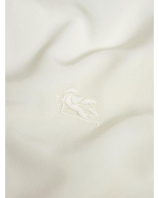 Etro White Crepe De Chine T-Shirt