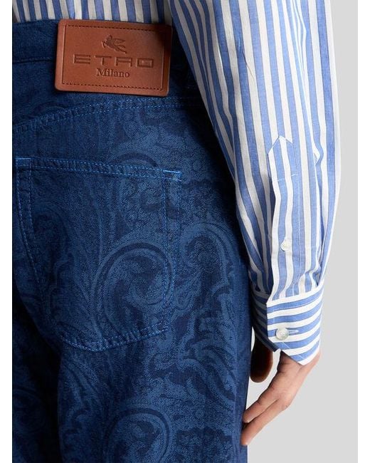 Jean Droit À Motif Paisley Fleuri, Homme, Taille Etro pour homme en coloris Blue